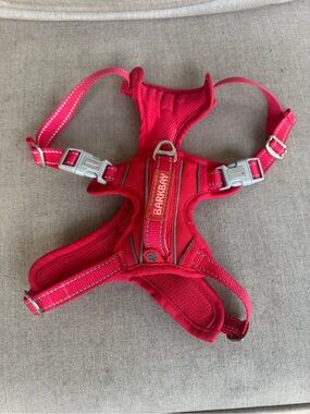 BarkBay, Padded Dog Harness, Red, Size Medium
